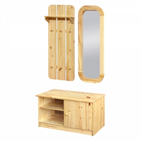 Předsíňová stěna masiv borovice 876 lakovaná Akce, super cena, doprava zdarma Idea