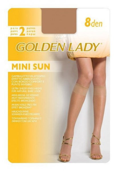 Golden Lady Mini Sun 8 den A'2 2-pack podkolenky  Univerzální sahara/odstín béžové