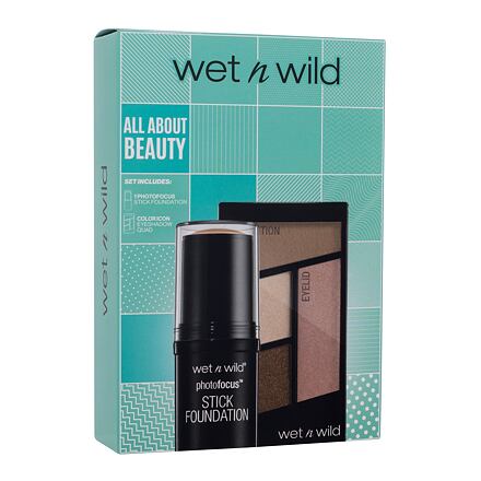 Wet n Wild All About Beauty : make-up v tyčince Photo Focus Stick Foundation 12 g Soft Beige + paletka očních stínů Icon Eyeshadow Quad 4,5 g Walking On Eggshells