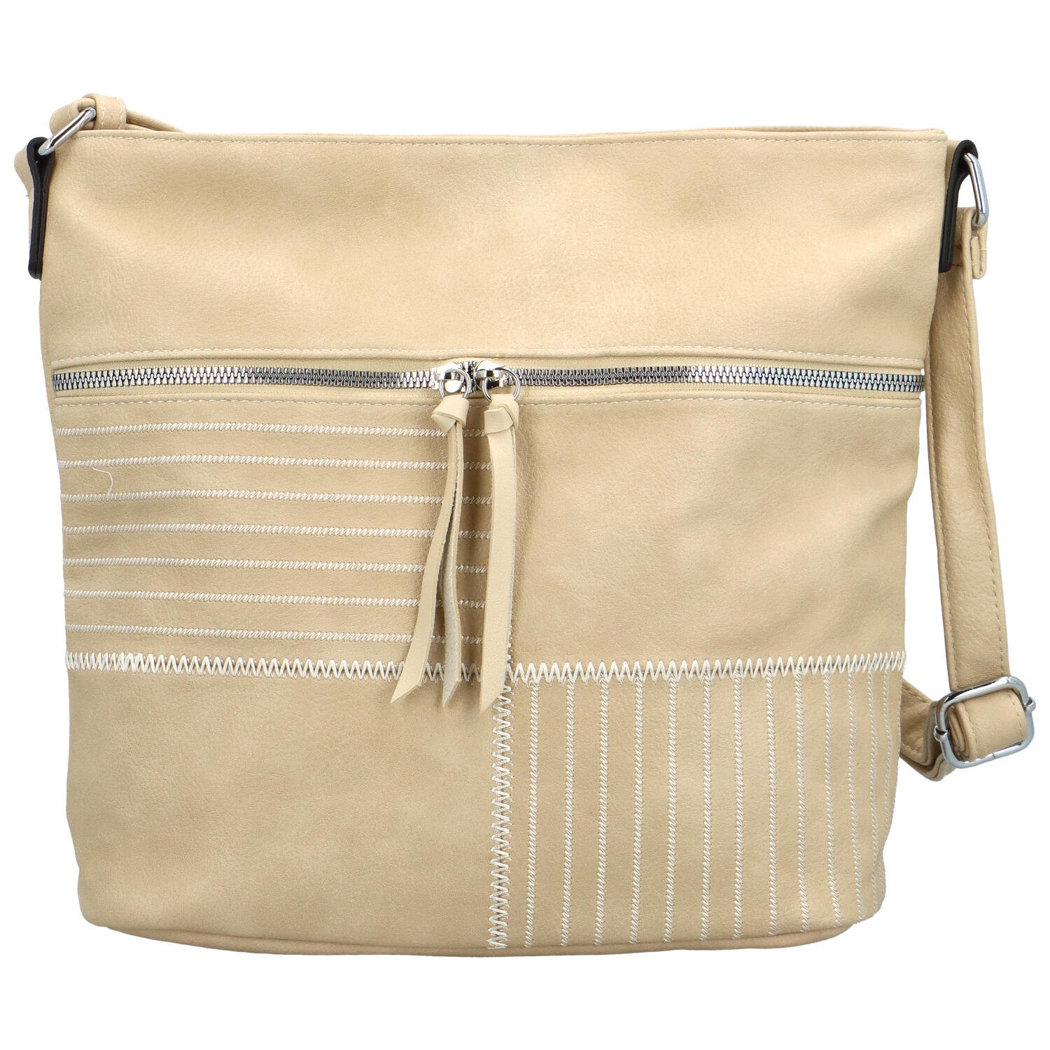 Trendy dámská koženková crossbody kabelka Apille, krémová