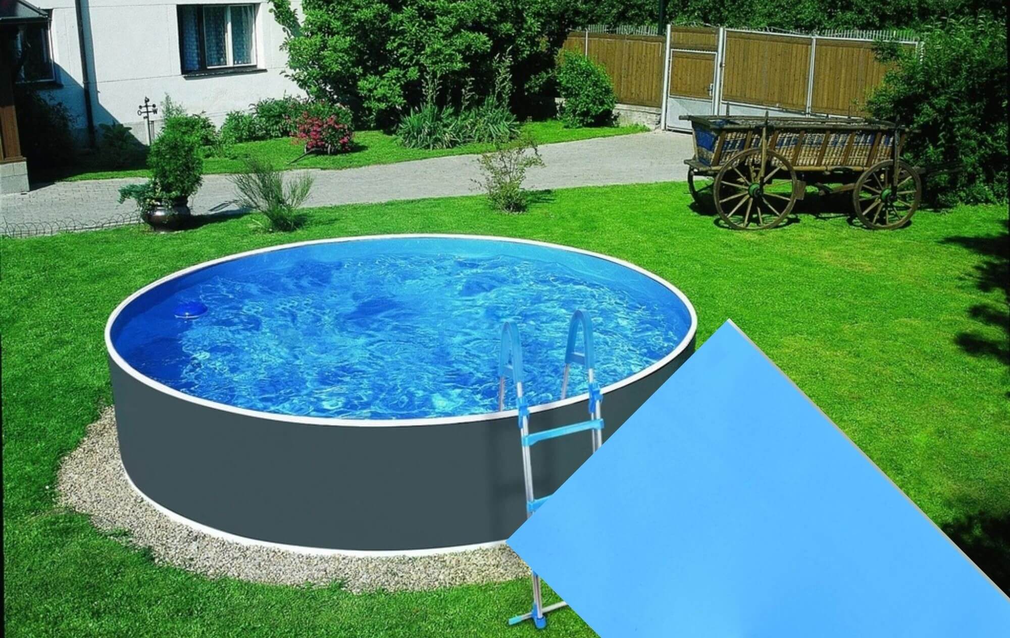 Planet Pool CF Náhradní bazénová fólie Blue pro bazén průměr 3,0 m x 0,92 m