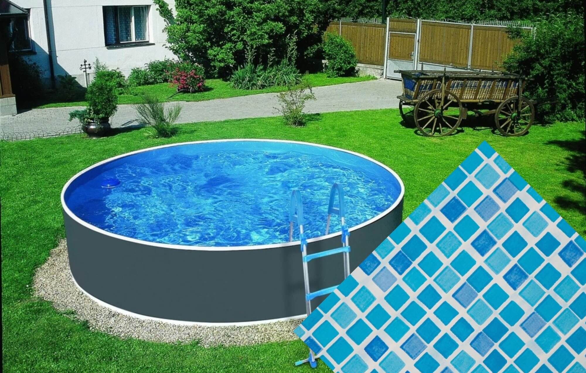 Planet Pool Bazénová fólie Mosaic pro bazén průměr 4,6 m x 1,2 m