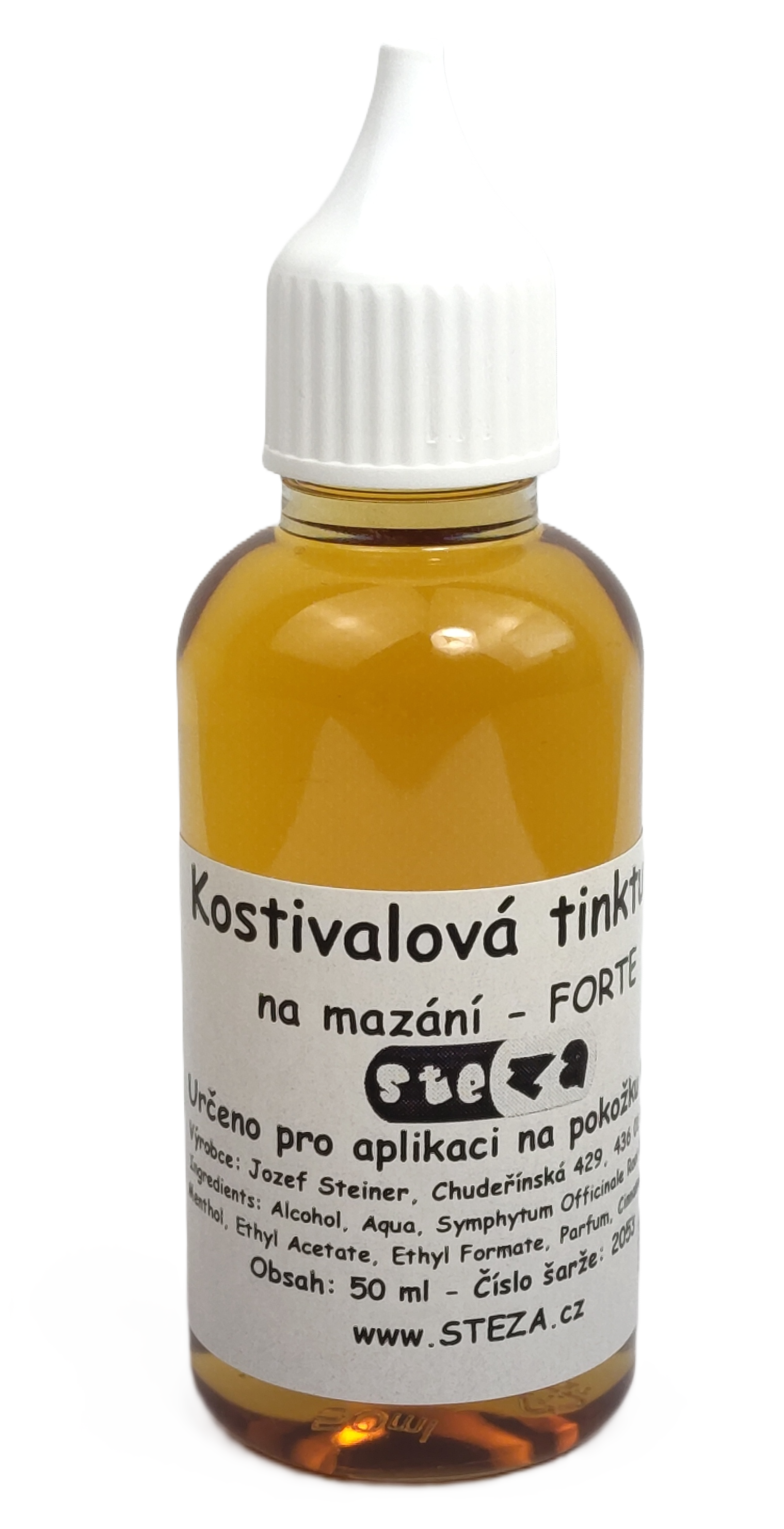 STEZA - Kostivalová tinktura na mazání - FORTE 3x 50 ml.