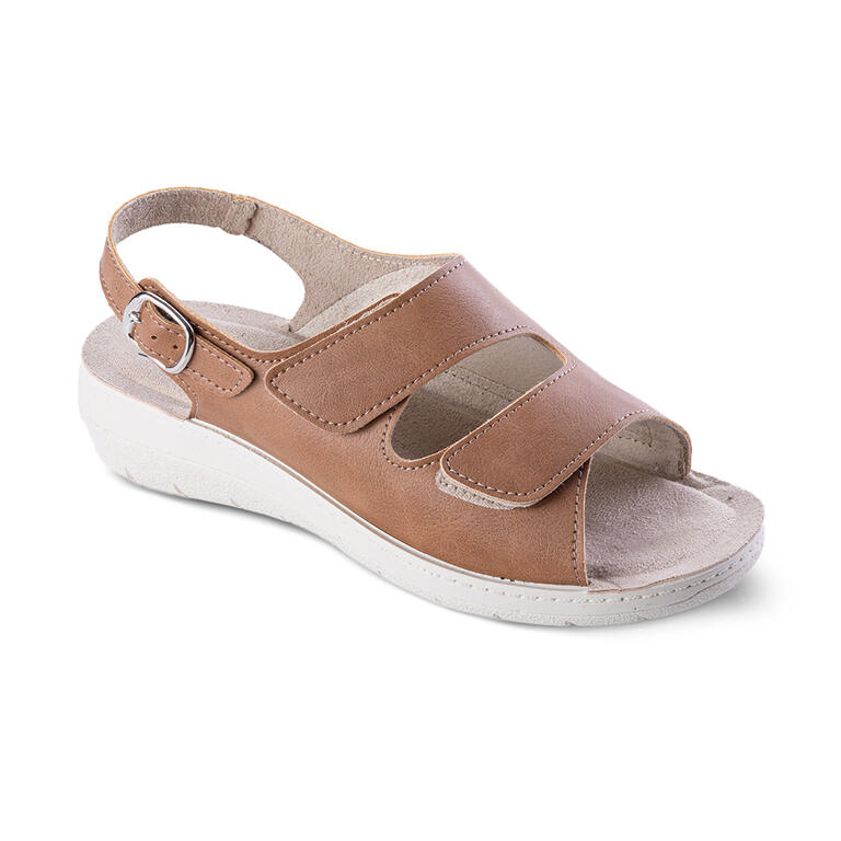 Dámské sandály na klínku karamelové vel. 37