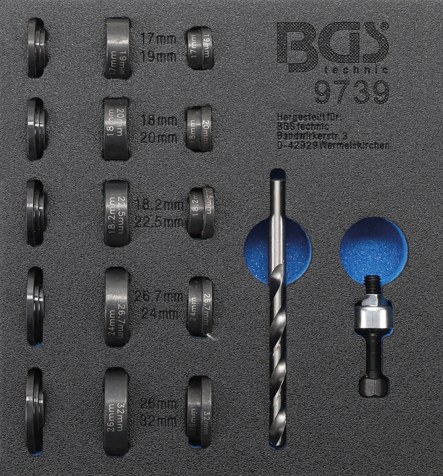 Děrovače pro parkovací senzory, průměr 17-32 mm - BGS 9739