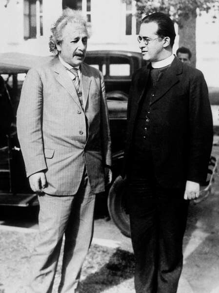 Unknown photographer, Umělecká fotografie Albert Einstein and Georges Lemaitre Abbot, 1933, Unknown photographer,, (30 x 40 cm)
