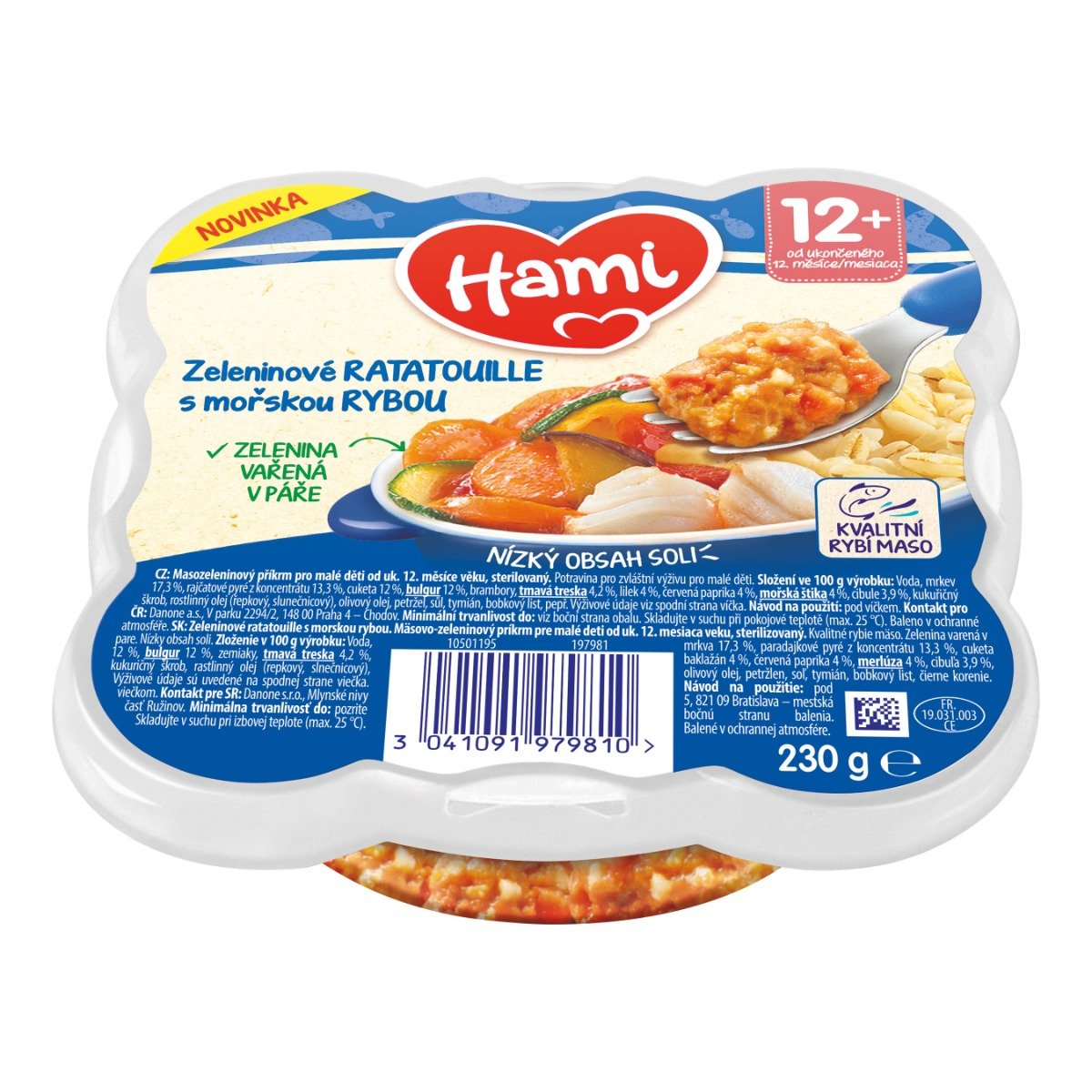 Hami Zeleninové ratatouille s mořskou rybou 230 g