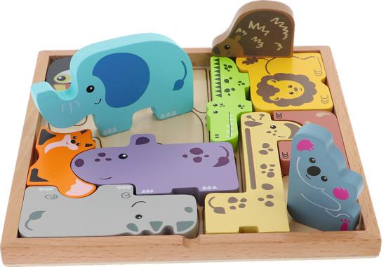 TREFL Dřevěná skládačka - hlavolam ZOO Crew