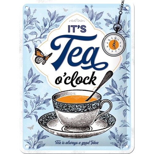 Postershop Plechová cedule It‘s Tea O‘Clock, (20 x 15 cm)