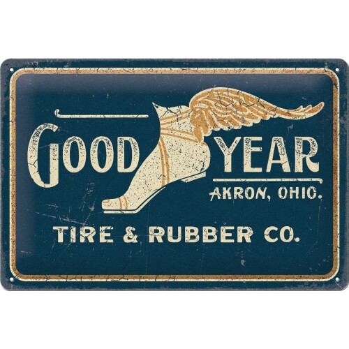 Postershop Plechová cedule Tire & Rubber Co. - Goodyear 1901, (20 x 30 cm)