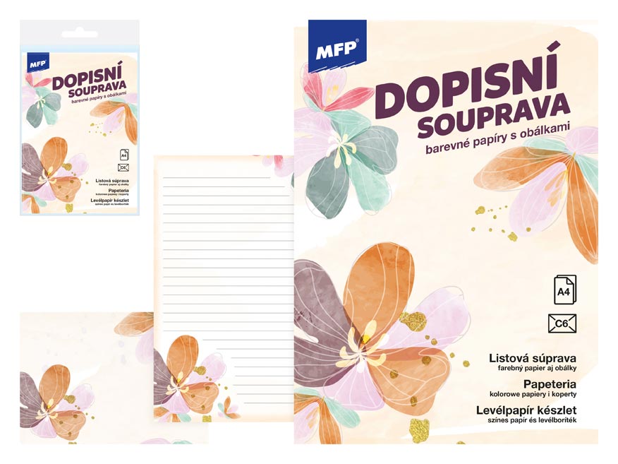 MFP 5550344 Dopisní papír barevný LUX 5+10 (Květy)