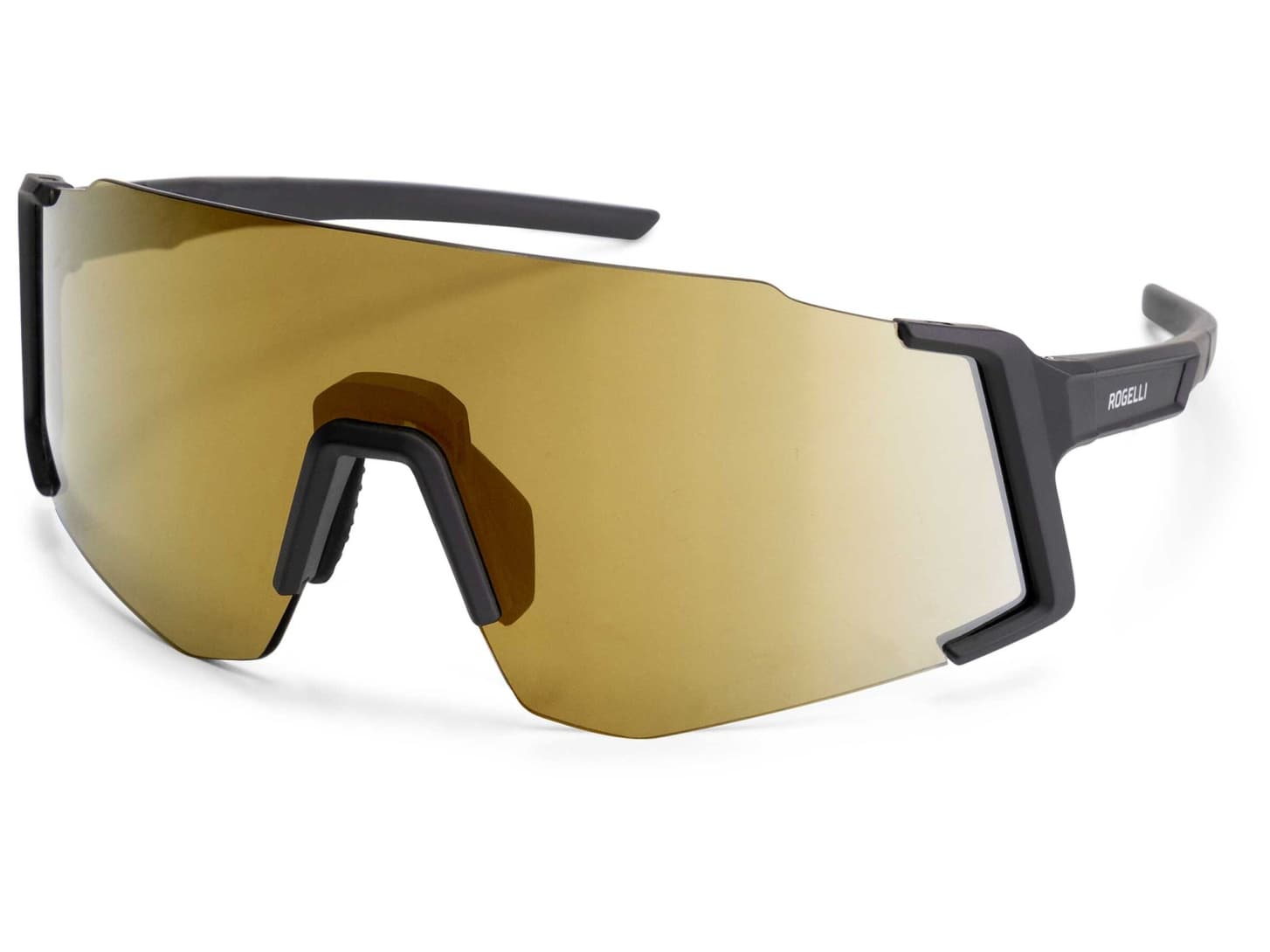 Tmavé sluneční sportovní brýle Rogelli SABRE + neoprénové pouzdro, černo-zlaté