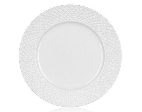 Dezertní talíř Diamond Line, bílý s reliéfem