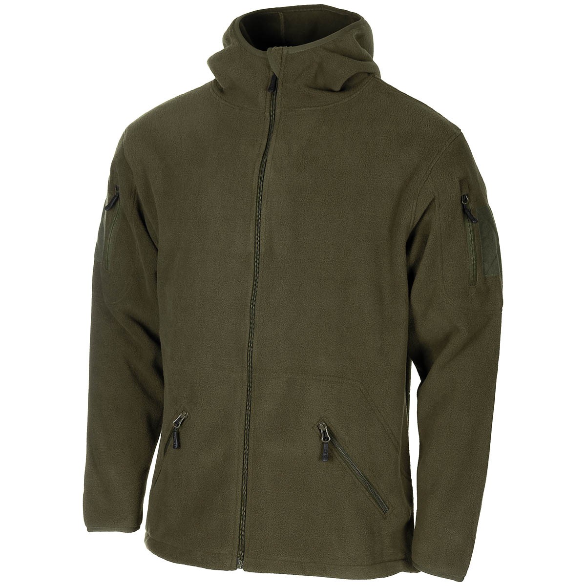 Bunda taktická s kapucí zelená Fleece Jacket Tactical OD Green MFH® Adventure 03861B Velikost: XL