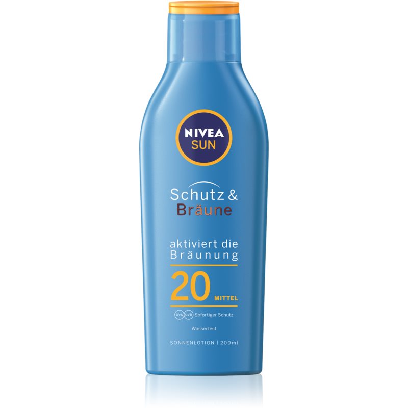 Nivea Sun Protect & Bronze mléko na opalování podporující zhnědnutí SPF 20 200 ml