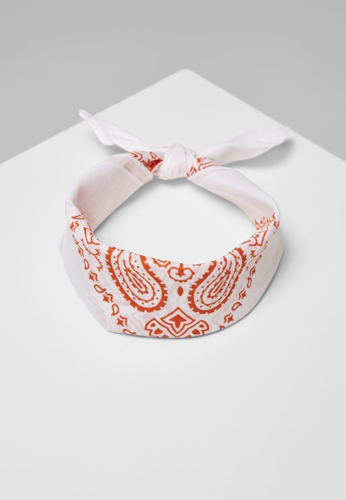 Bílo/oranžový šátek Urban Classics Bandana