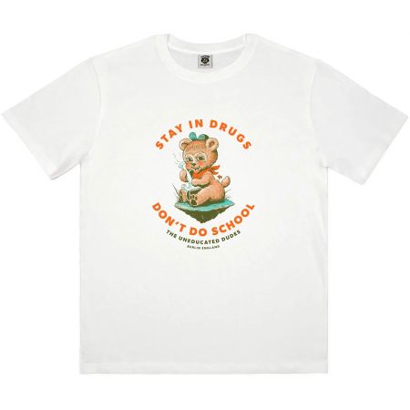Triko The Dudes Stay In Drugs Classic - Bílá - L