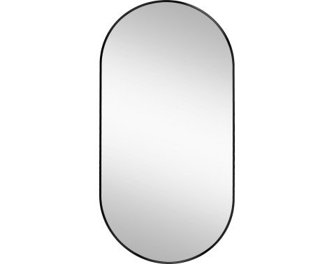 Nástěnné zrcadlo Josie 50x100 cm, černé oválné