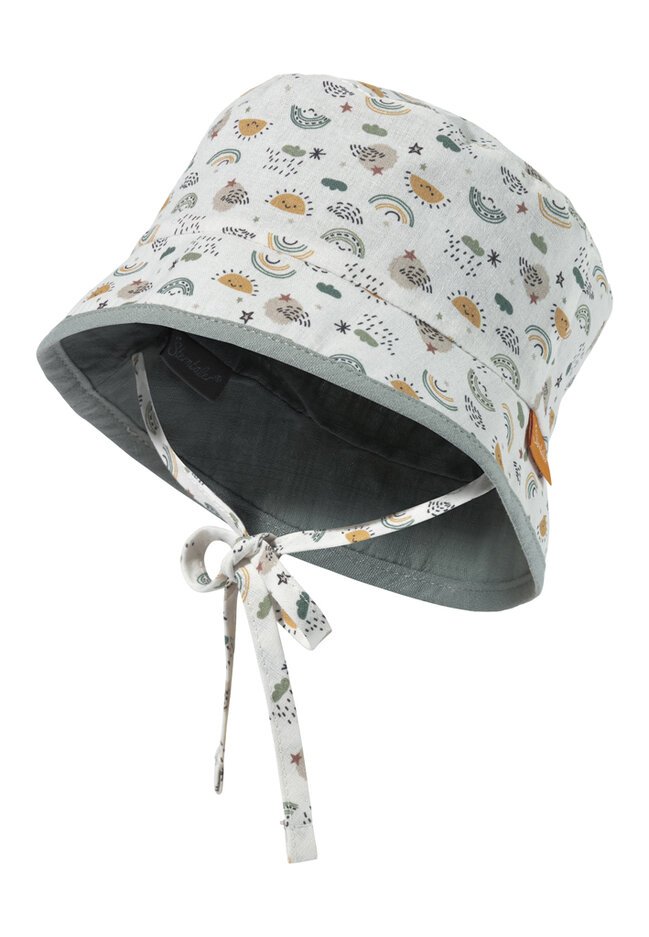 STERNTALER Klobouk oboustranný na zavazování bavlna UV 30+ počasí zelená uni- 45 cm 6-9 m