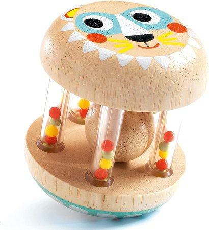 DJECO Dřevěné chrastítko Lvíček