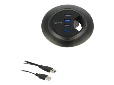 Delock In-Desk Hub - Rozbočovač - 4 x SuperSpeed USB 3.0 - desktop