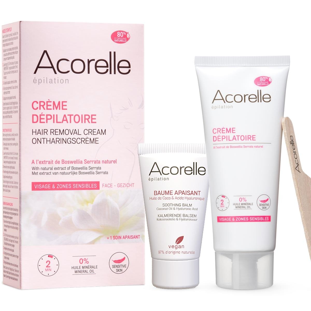 Depilační krém na obličej a citlivé zóny Acorelle - 75ml