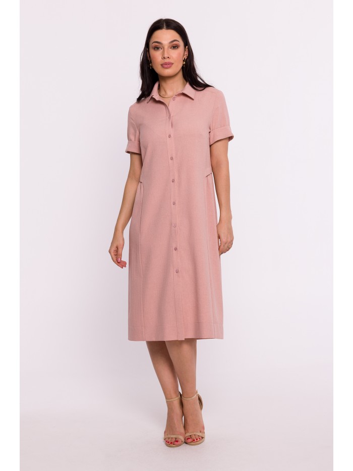 BeWear Dámské košilové šaty Zroc B282 růžová S