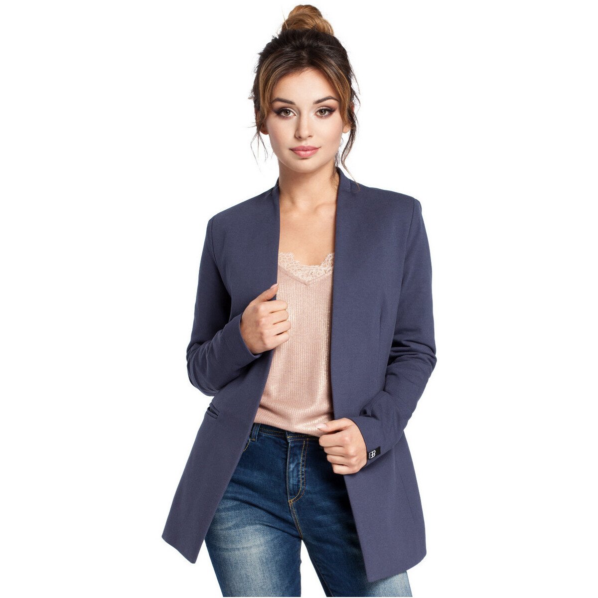 Bewear  Dámské dlouhé sako Anton B030 tmavě modrá  Tmavě modrá