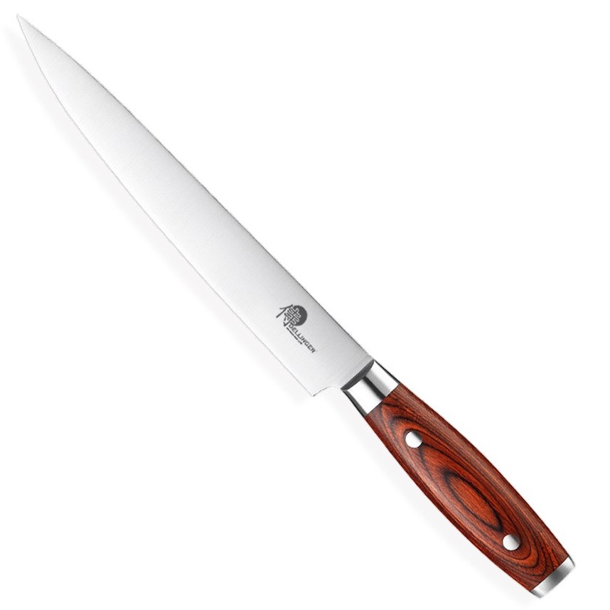 Plátkovací nůž GERMAN PAKKA WOOD 20 cm, hnědá, Dellinger