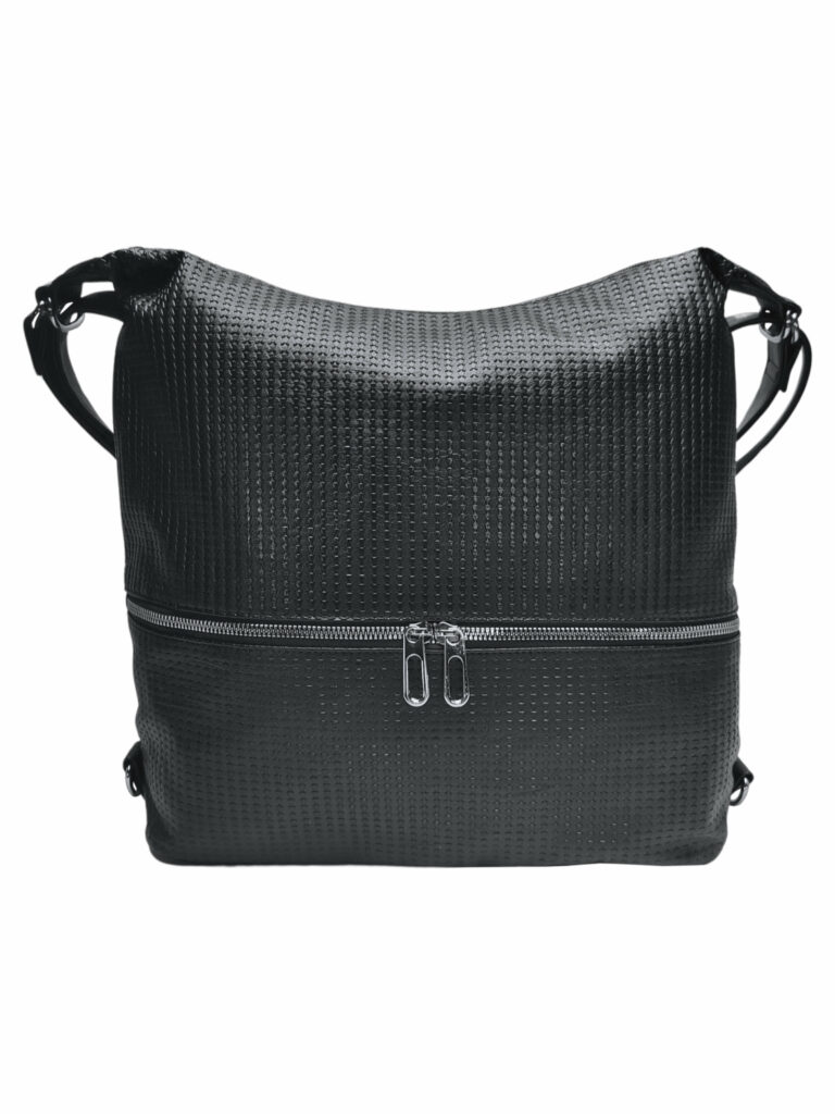 Velký černý kabelko-batoh 2v1 se vzorem