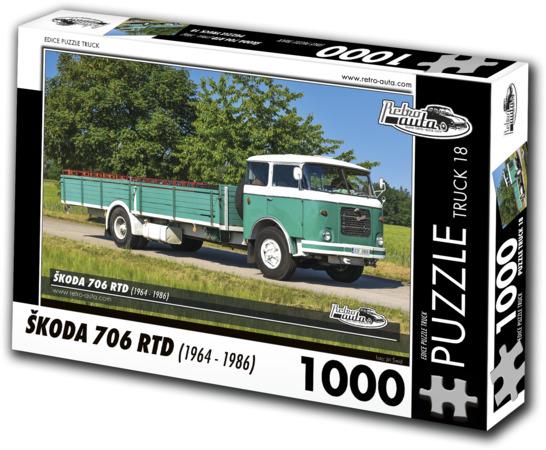 RETRO-AUTA Puzzle TRUCK č.18 Škoda 706 RTD (1964-1986) 1000 dílků