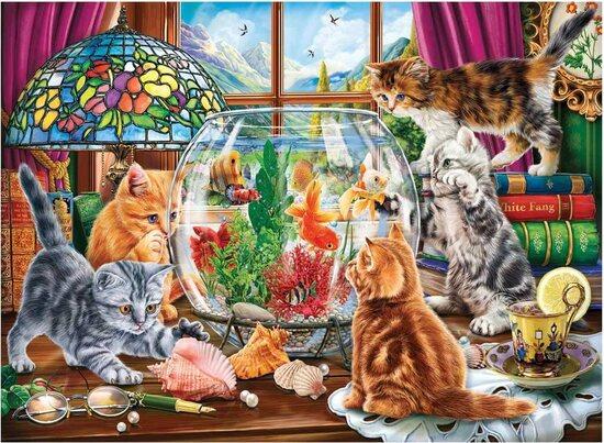 ANATOLIAN Puzzle Koťata a akvárium 1000 dílků