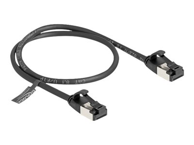 Delock - Síťový kabel - RJ-45 (M) do RJ-45 (M) - 50 cm - U/FTP - CAT 8.1 - lisovaný, provedení bez hrbolků - černá