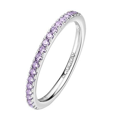 Brosway Třpytivý stříbrný prsten Fancy Magic Purple FMP70 52 mm