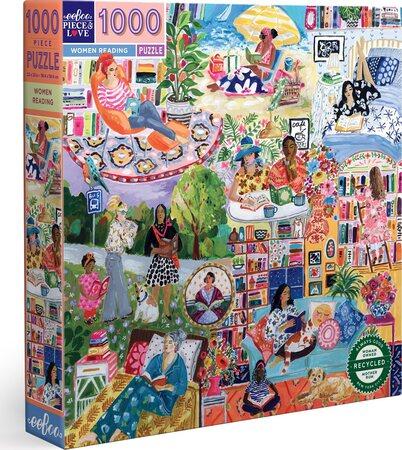 EEBOO Čtvercové puzzle Čtení pro ženy 1000 dílků