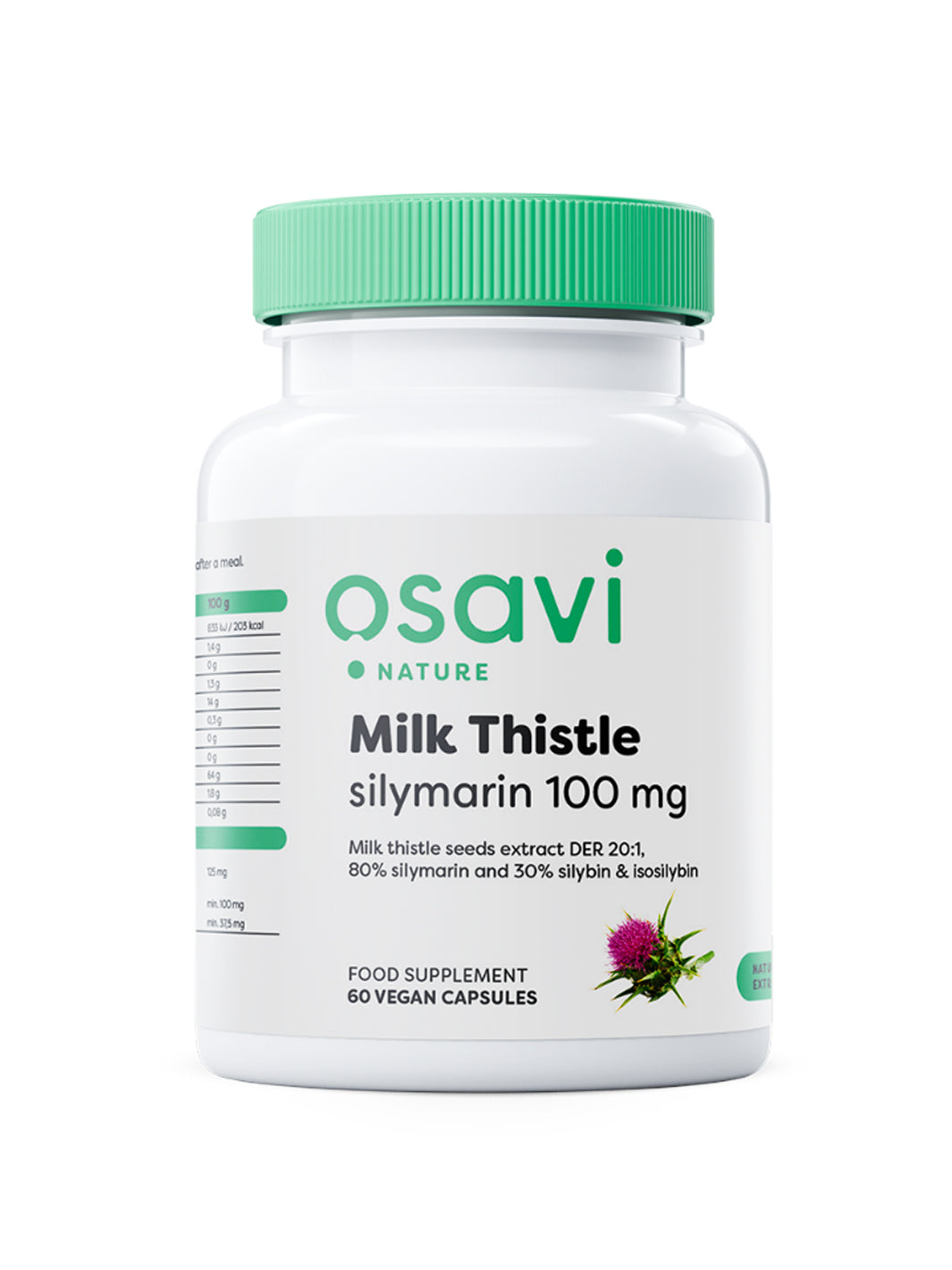 Osavi Milk Thistle Silymarin, Ostropestřec Mariánský, 100 mg, 60 vegan kapslí