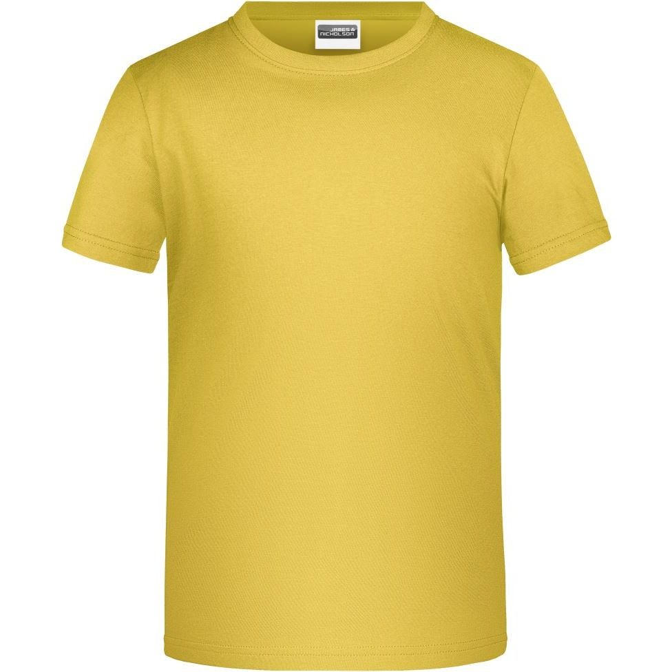 Dětské tričko krátký rukáv James & Nicholson - žluté, XS