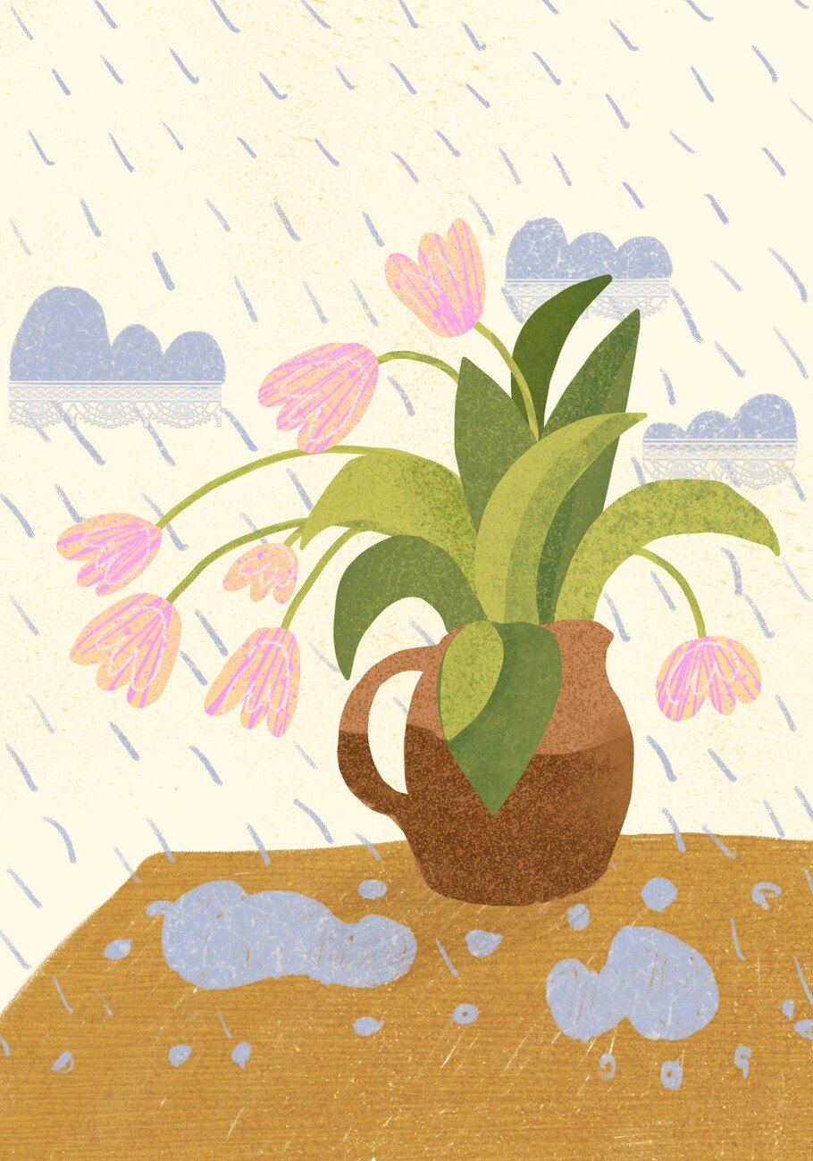 Gigi Rosado Ilustrace Flowers in the rain, Gigi Rosado, (26.7 x 40 cm)
