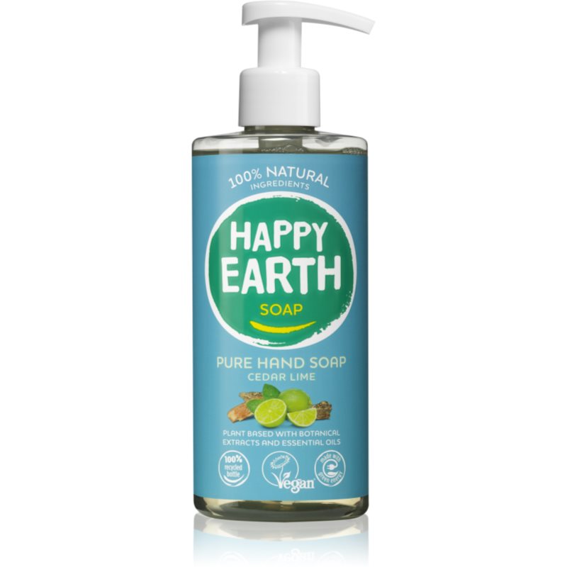 Happy Earth 100% Natural Hand Soap Cedar Lime tekuté mýdlo na ruce 300 ml