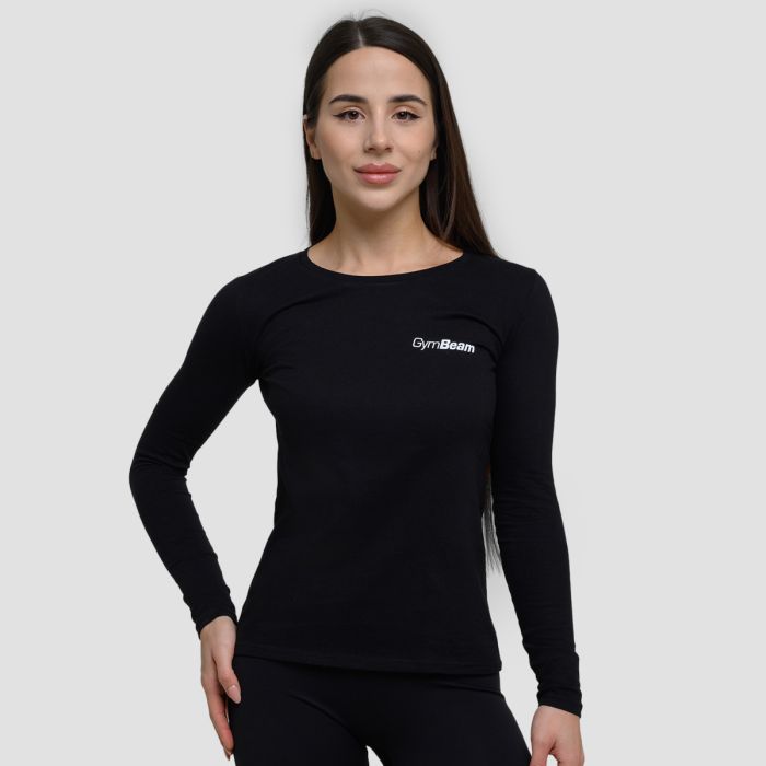 Dámské triko s dlouhým rukávem Basic Black XS - GymBeam