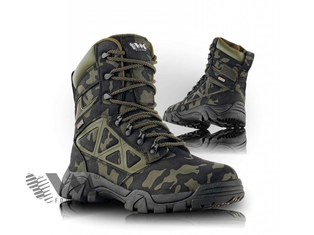 Taktické boty VM® Nottingham Free-Tex® Camo maskovací Velikost: 39