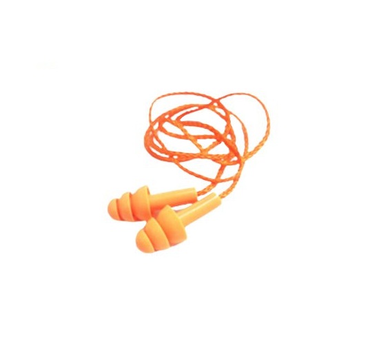 Chrániče sluchu silikonové špunty do uší se šňůrkou M04 EARMOR™ útlum 23 dB oranžové