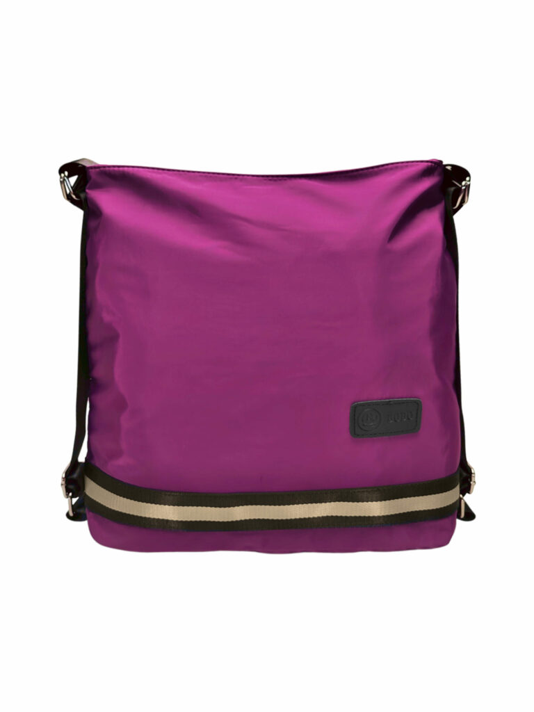 Praktický středně fialový kabelko-batoh 2v1 z nylonu