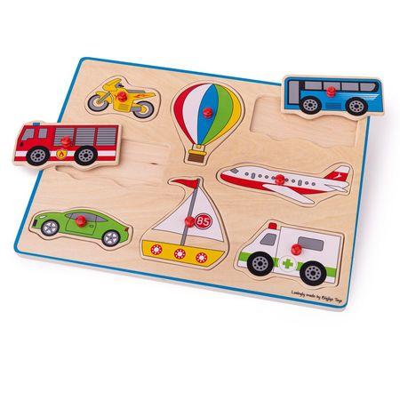 Bigjigs Toys BJ260 Vkládací puzzle dopravní prostředky
