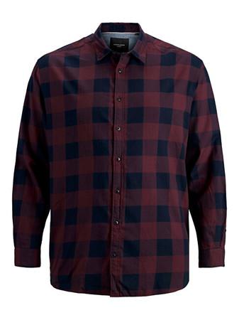 Jack&Jones PLUS Pánská košile JJEGINGHAM Loose Fit 12183107 Port Royale 3XL, XXXL