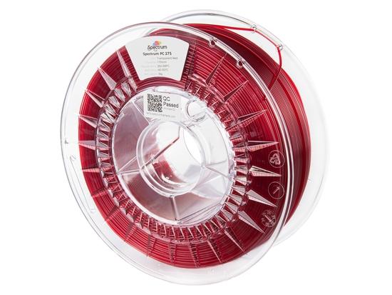 Tisková struna (filament) Spectrum PC 275 1.75mm TRANSPARENT RED 1kg, 80940