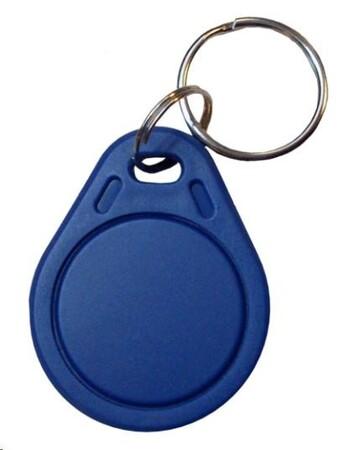 Elatec RFID Mifare čip, přívěsek na klíče, 13,56 MHz, modrý - 100 pack, RFID-MF-KEY-BLUE-PACK