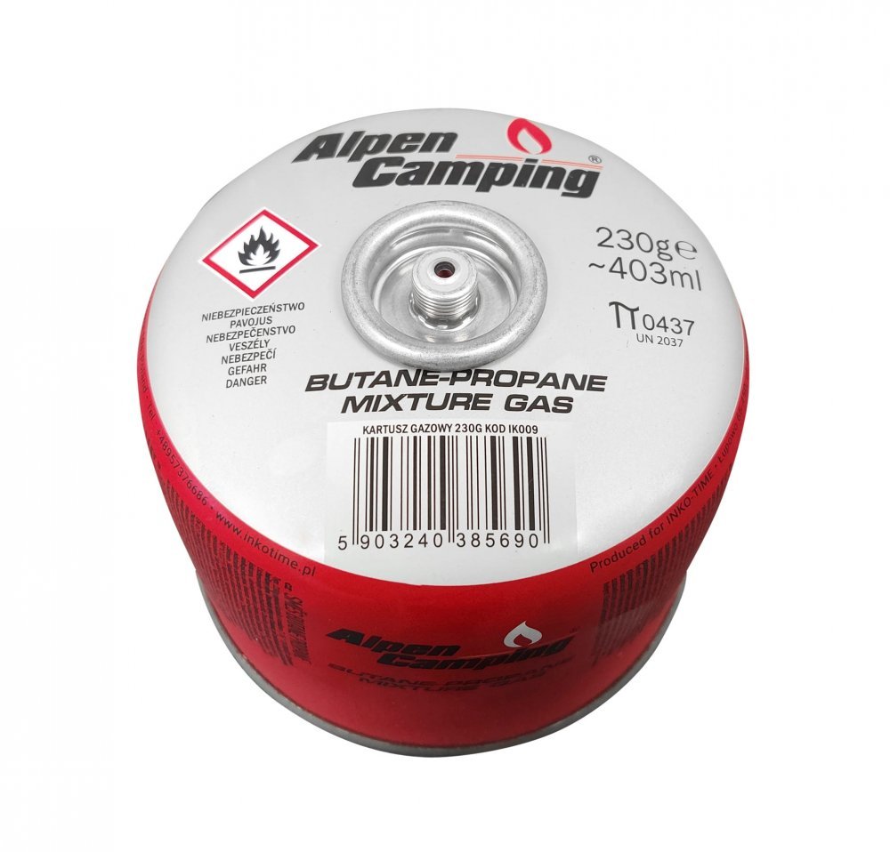 Alpen Camping plynová kartuše 230g se závitem