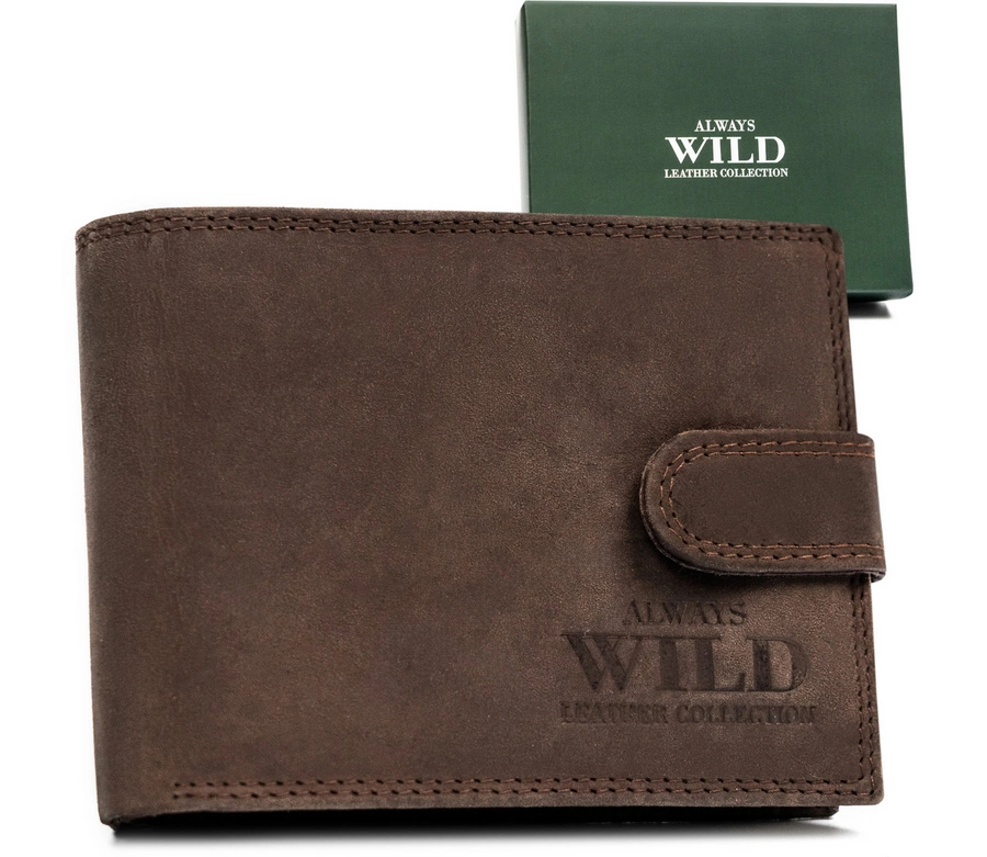 Always Wild Pánská kožená peněženka Sherg hnědá One size