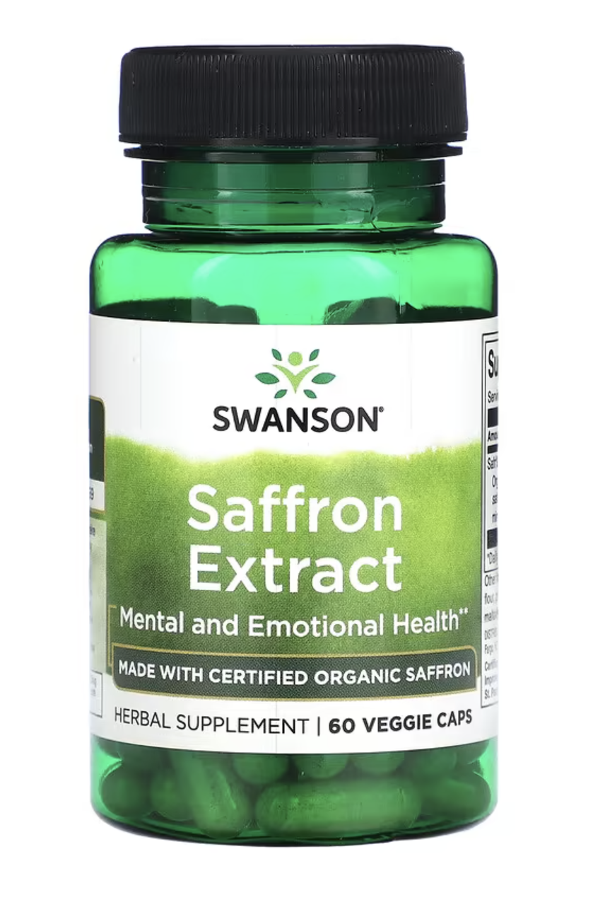 Swanson Saffron Extract, extrakt ze šafránu, 60 rostlinných kapslí